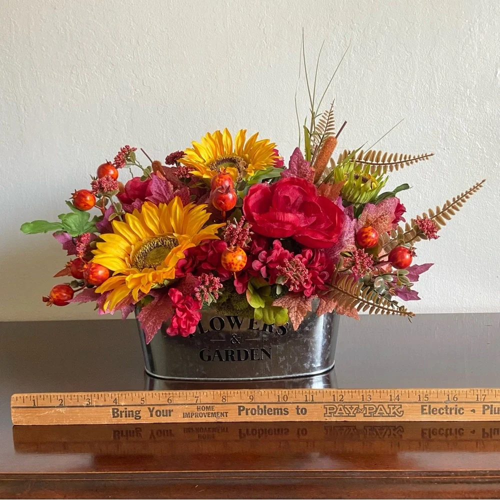Faux Floral Bouquet with Sunflowers/Peonies